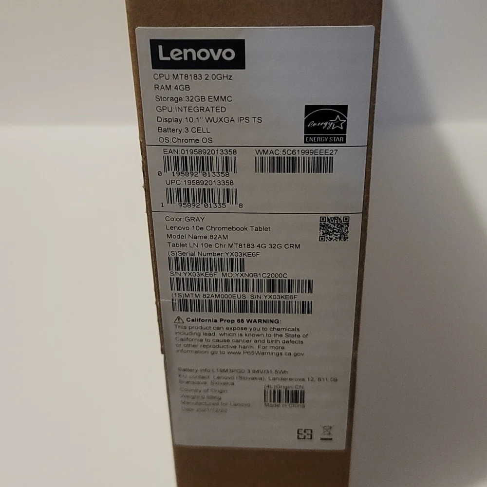 Lenovo 10e Chromebook Tablet